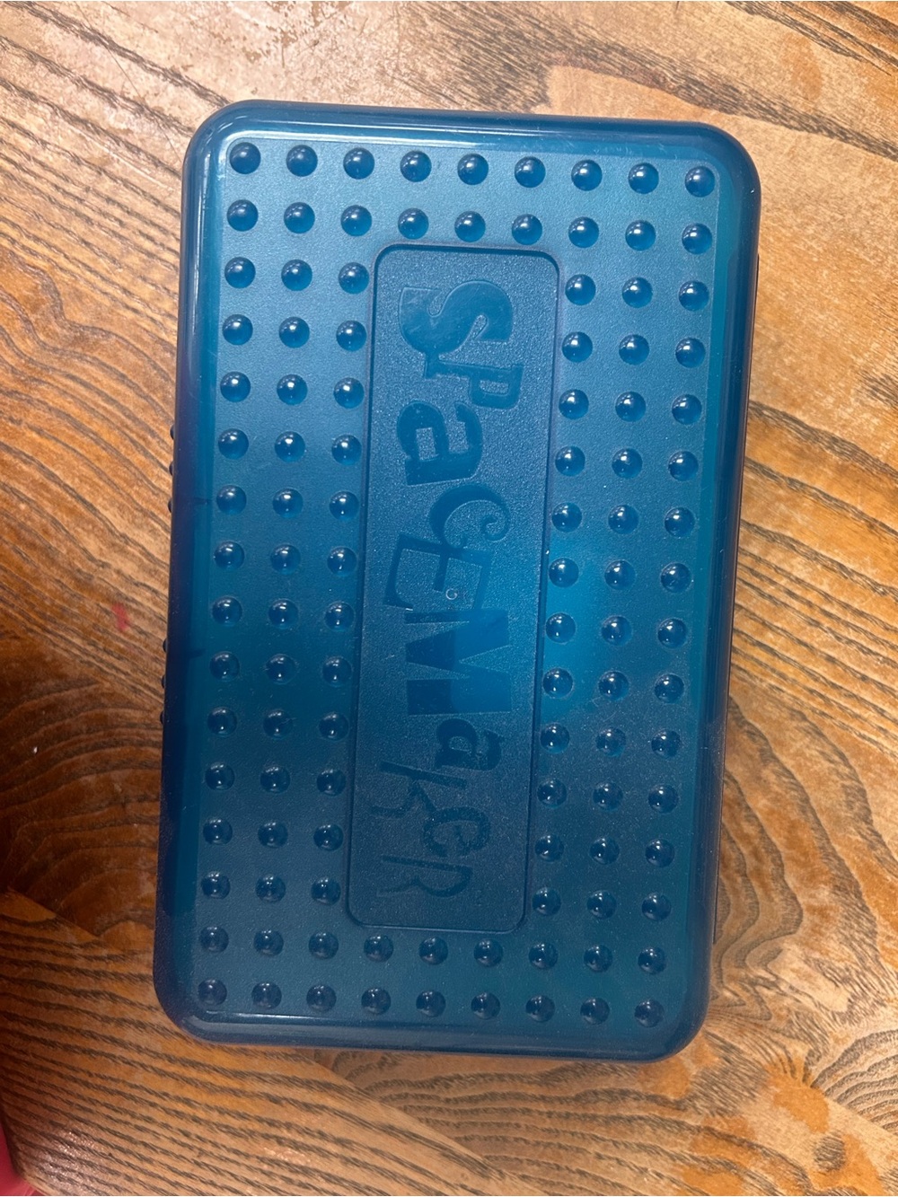 Vintage 90's Spacemaker Plastic Pencil Pen Storage Case Box Blue And Clear VG